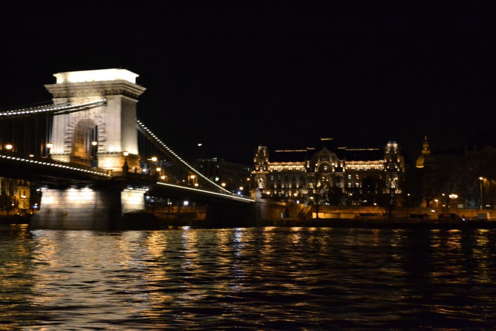 Views from a night cruise in Budapest, Hungary