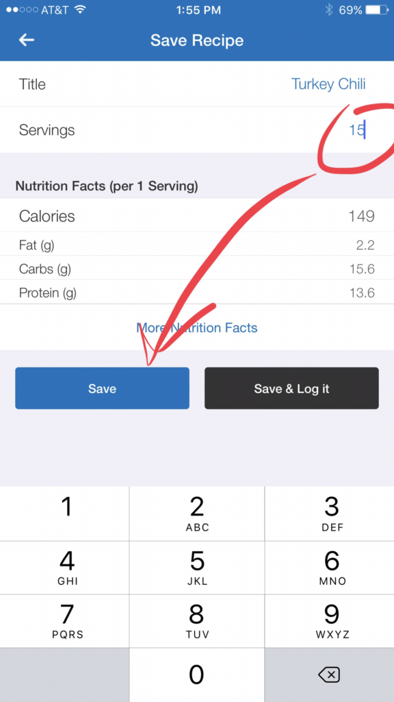 Recipes in MyFitnessPal