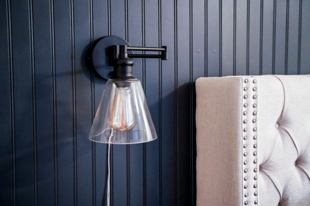 Plug-in wall sconces, an easy $40 bedroom upgrade