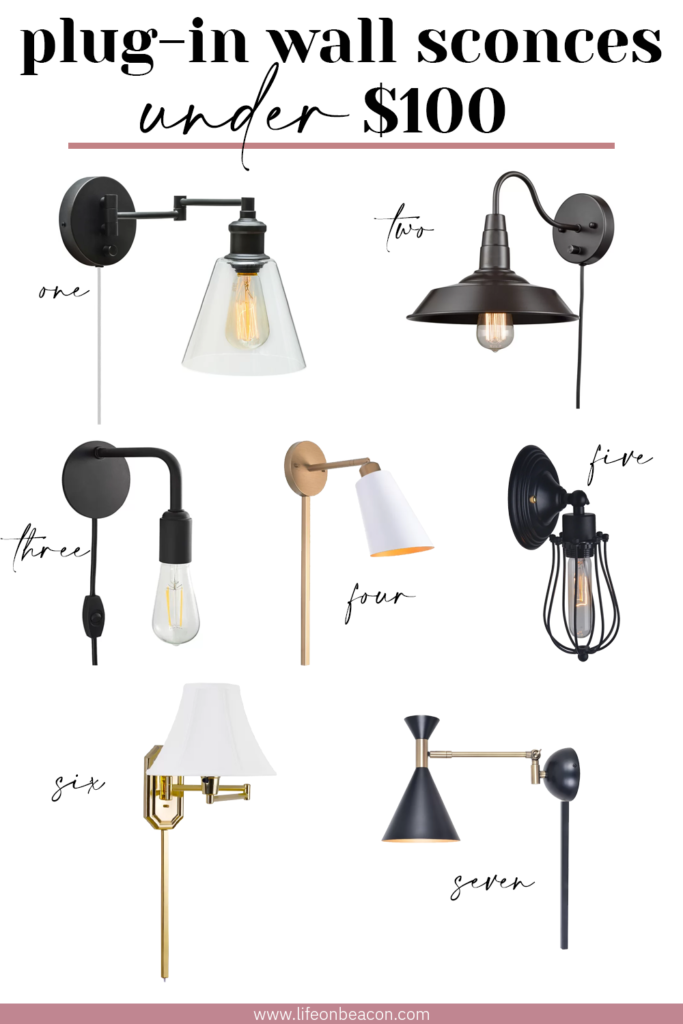 Plug-in wall sconce options under $40. Easy bedroom upgrade.