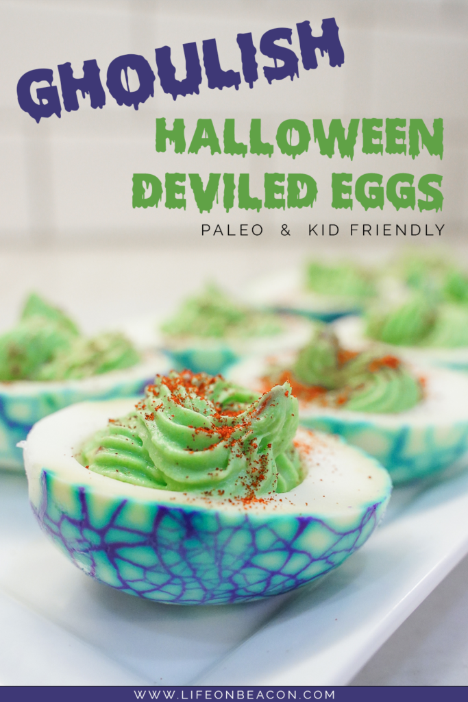 Ghoulish Halloween Deviled Eggs