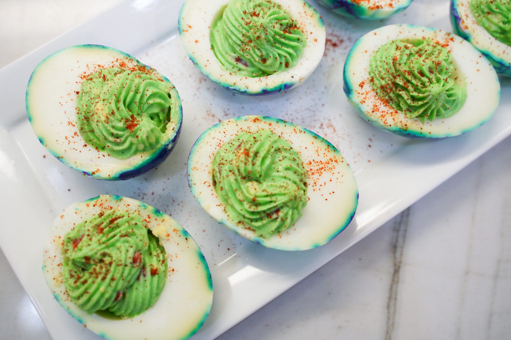 Ghoulish Halloween Deviled Eggs