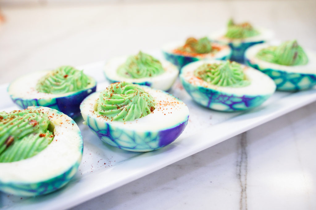 Ghoulish Halloween Deviled Eggs