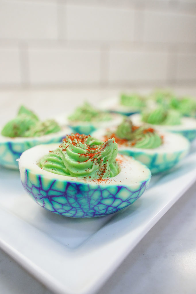 Ghoulish Halloween Deviled Eggs