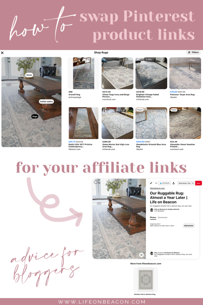 How to add your own shoppable links to existing PInterest pins - Advice for bloggers