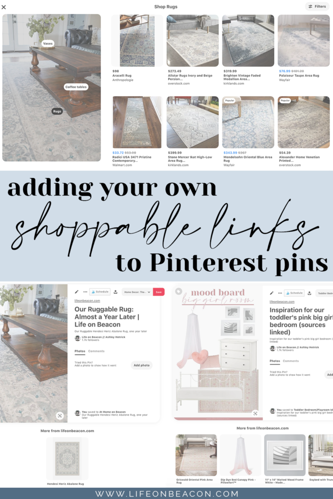 How to add your own shoppable links to existing PInterest pins - Advice for bloggers