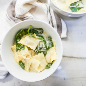 Homemade Mushroom Ravioli in a Light Cream Sauce