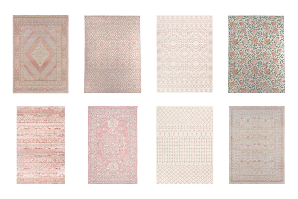 Pink rug options for a little girl's room