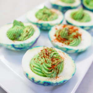 Ghoulish Halloween Deviled Eggs